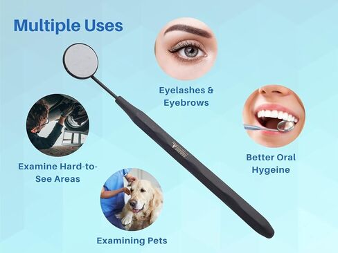 ARTMAN Instruments مرآة أسنان مصنوعة من الفولاذ المقاوم للصدأ بلون أسود غير لامع ومرايا أسنان ذات سطح أمامي ومطلية بالبلازما من الروديوم على الطراز الأوروبي in Kuwait