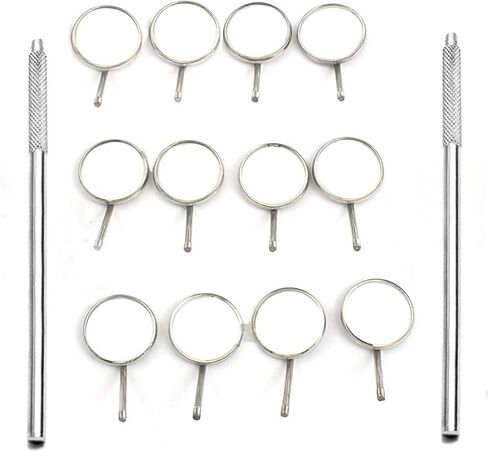 G.S 12 X Dental Mouth Mirror Heads Cone Socket #5 Plain,Premium + 2 Free Handle in Saudi Arabia