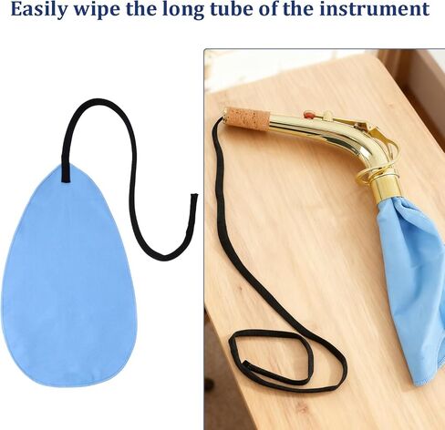 2 Piece Clarinet Saxophone Cleaning Cloth Alto Saxophone Cleaning Kit with Saxophones Cleaning-Cloth Clarinet Swab Cloth Kit for Alto Tenor Sax Flute and other Wind & Woodwind Instruments (Blue) in Saudi Arabia