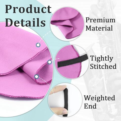 8 Pcs Cleaning Cloth Swab for Inside Tube with Weighted Endpoint and Equipped with a Brush, Cleaning Accessories Suitable for Saxophone, Flute, Piccolo, Clarinet(Purple) in Saudi Arabia