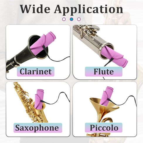 8 Pcs Cleaning Cloth Swab for Inside Tube with Weighted Endpoint and Equipped with a Brush, Cleaning Accessories Suitable for Saxophone, Flute, Piccolo, Clarinet(Purple) in Saudi Arabia