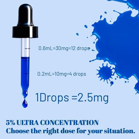 الميثيلين الأزرق من الدرجة الصيدلانية، 5% من الدرجة USP قطرات الميثيلين الزرقاء للبشر، تم اختبارها بواسطة طرف ثالث - بدون كحول، 120 مل in Kuwait