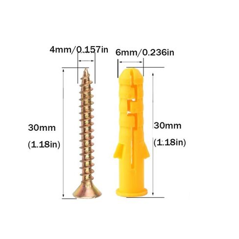 30 PCS Plastic Wall Anchors with Screws, M6x30 Expansion Tube Set, Plasterboard Plugs Self Tapping Screw for Wall Mounting and Fastening in Saudi Arabia