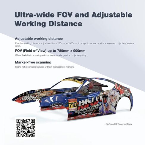 EinScan H2 Hybrid LED ومصدر ضوء الأشعة تحت الحمراء ماسح ضوئي ثلاثي الأبعاد ملون بحافة صلبة إصدار ثلاثي الأبعاد لبرنامج CAD in Kuwait