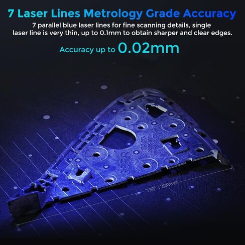 Creality 3D Scanner CR-Scan Raptor, Upgraded Handled 3D Scanner with Blue Laser Lines&NIR 60FPS 3D Scanning, 0.02mm Accuracy Anti-Shake Tracking 24-Bit Full-Color for iOS Mac Windows Android in Saudi Arabia