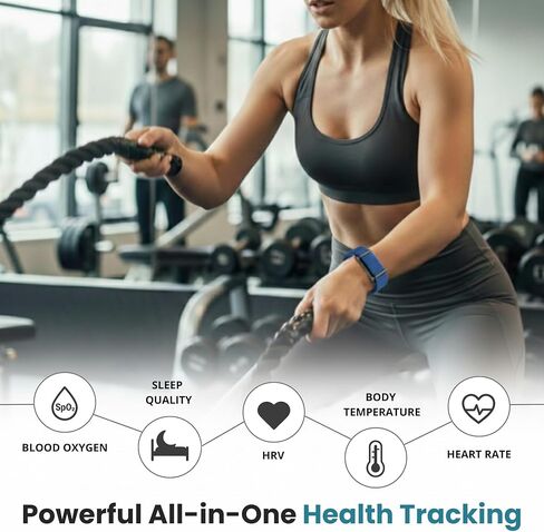 Herz P1 Smart Band Bracelet - Health Wristband Fitness Tracker for Heart Rate, Sleep, Stress, Track Steps, Activity & Body Temperature, 30 Days Battery, Subscription Free App, 1ATM Water Resistant in Kuwait