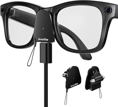 محول شحن متوافق مع نظارات Ray Ban Meta (الجيل 1&2) Wayfarer/Skyler/Headliner وOakley Meta HSTN، موصل شاحن محمول مع منفذ USB C لملحقات نظارات Meta AI الذكية، عبوتان in Kuwait