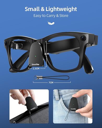 محول شحن متوافق مع نظارات Ray Ban Meta (الجيل 1&2) Wayfarer/Skyler/Headliner وOakley Meta HSTN، موصل شاحن محمول مع منفذ USB C لملحقات نظارات Meta AI الذكية، عبوتان in Kuwait