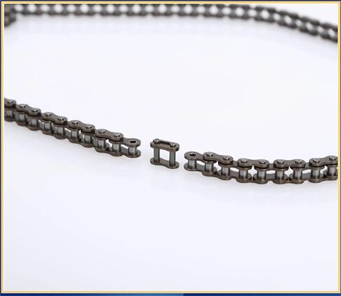 04C-1 Carbon Steel Roller Chain/Link Connector Transmission Single Chain Pitch 6.35mm Half/Full Buckle 1Pcs ﻿(Roller Chain 0.5M) in Saudi Arabia