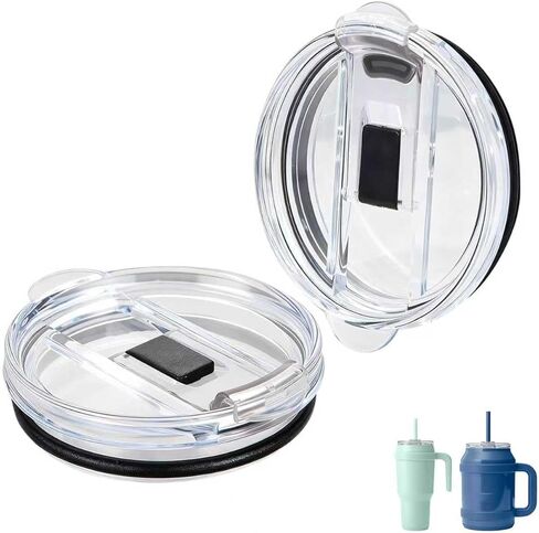 عبوتان من الأغطية البديلة المتوافقة مع تقليل الكوب، غطاء بديل لـ 40 أونصة 50 أونصة، حلقة سيليكون محكمة لمنع التسرب، ملاءمة مثالية بدون رذاذ، أغطية الأكواب متوافقة مع القش in Kuwait