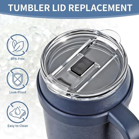 عبوتان من الأغطية البديلة المتوافقة مع تقليل الكوب، غطاء بديل لـ 40 أونصة 50 أونصة، حلقة سيليكون محكمة لمنع التسرب، ملاءمة مثالية بدون رذاذ، أغطية الأكواب متوافقة مع القش in Kuwait