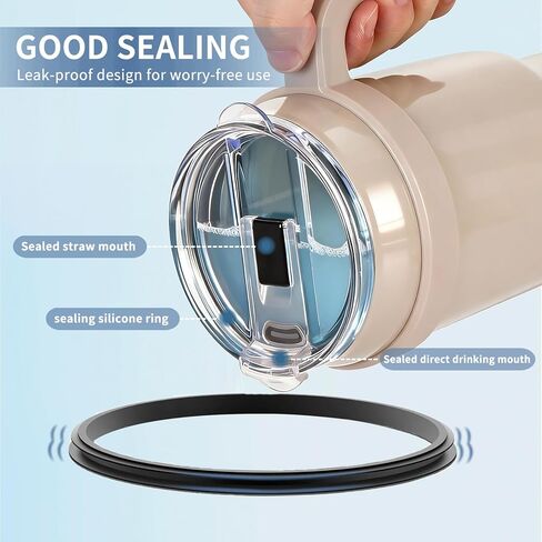 عبوتان من الأغطية البديلة المتوافقة مع تقليل الكوب، غطاء بديل لـ 40 أونصة 50 أونصة، حلقة سيليكون محكمة لمنع التسرب، ملاءمة مثالية بدون رذاذ، أغطية الأكواب متوافقة مع القش in Kuwait