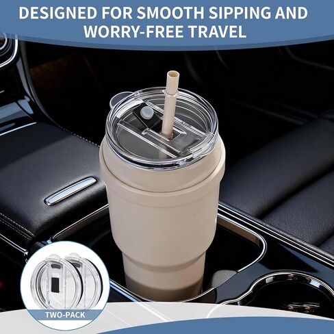 عبوتان من الأغطية البديلة المتوافقة مع تقليل الكوب، غطاء بديل لـ 40 أونصة 50 أونصة، حلقة سيليكون محكمة لمنع التسرب، ملاءمة مثالية بدون رذاذ، أغطية الأكواب متوافقة مع القش in Kuwait