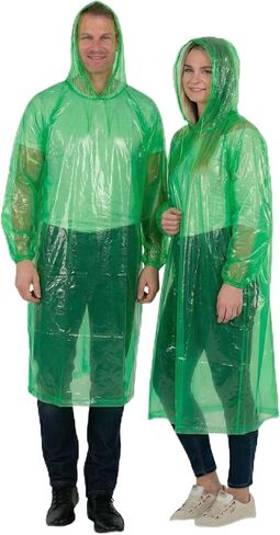Wealers Rain Poncho Bulk Pack Disposable Ponchos Adults Emergency Raincoat Hood Strings - Pack of 5 in Saudi Arabia