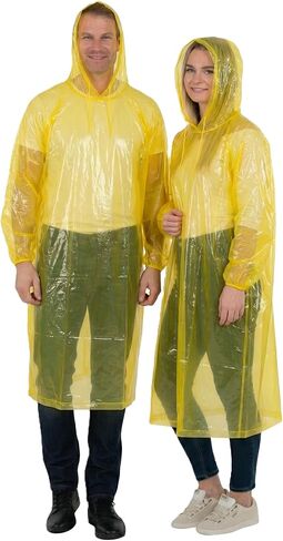 Wealers Rain Poncho Bulk Pack Disposable Ponchos Adults Emergency Raincoat Hood Strings - Pack of 5 in Saudi Arabia