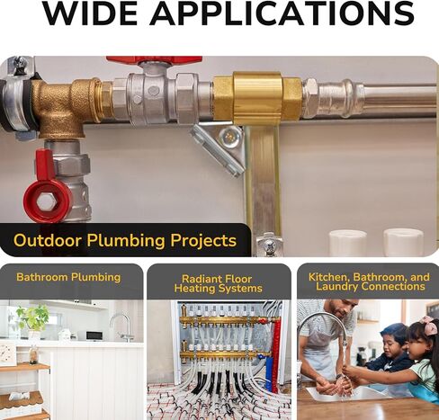 Pex Fittings, 3/4" Male NPT to 3/4" Pex Male Adapter, Heavy-Duty Brass Crimp Fittings for PEX Pipes with Leak-Resistant Construction, NSF & UPC Certified, 4 Pack in Kuwait