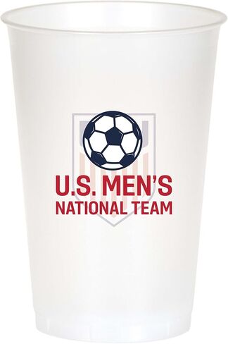 قل مرحباً! كأس العالم USMNT 2026، أكواب بلاستيكية متعددة الألوان لكرة القدم للرجال، 20 أونصة، 24 قيراط. in Saudi Arabia