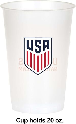 قل مرحباً! كأس العالم USMNT 2026، أكواب بلاستيكية متعددة الألوان لكرة القدم للرجال، 20 أونصة، 24 قيراط. in Saudi Arabia