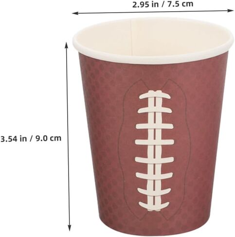 48pcs Rugby Paper Cups Thickened Disposable Paper Coffee Cups Brown Football Party for Sports Events Game Day Tailgating and Birthday Celebrations in Saudi Arabia