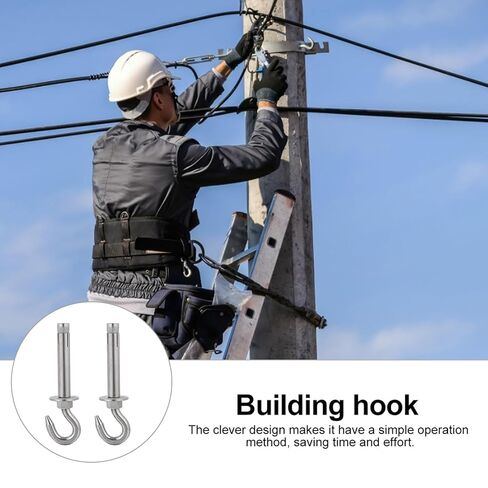 Luxshiny 2pcs Stainless Steel Expansion Bolt Hooks Heavy Duty Swing Hangers Hammock Anchor Hooks for Outdoor Hanging and Beam Support in Kuwait