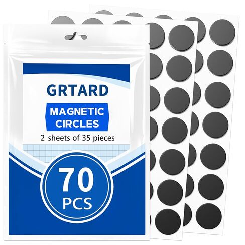 Grtard 70 Pack Round Magnets with Adhesive Backing, 0.8" x0.8" Pre-Cut Size Circle Magnetic Dots Crafts, Peel and Stick Flexible Stickey Magnet Dots for DIY, Classroom, Refrigerator, Art Projects in Saudi Arabia