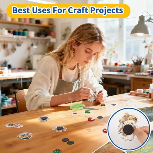 Grtard 70 Pack Round Magnets with Adhesive Backing, 0.8" x0.8" Pre-Cut Size Circle Magnetic Dots Crafts, Peel and Stick Flexible Stickey Magnet Dots for DIY, Classroom, Refrigerator, Art Projects in Saudi Arabia