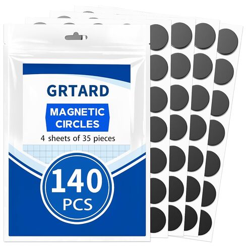 Grtard 140 Pack Magnet Dots, Round Magnets with Adhesive Backing, 20x2mm Circle Magnetic Dots Crafts, Peel and Stick Flexible Sticker Magnet for DIY, Refrigerator, Art Projects for Ages 15+ in Saudi Arabia