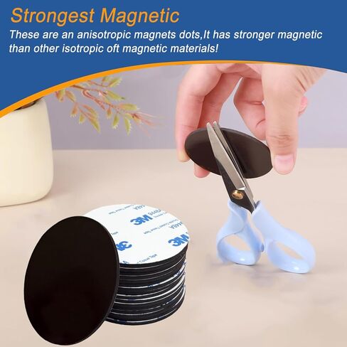 نقطة مغناطيسية مرنة مع لاصق ذاتي، مغناطيس دائري كبير مع دعامة لاصقة للسبورة البيضاء الحرفية، مدرسة الحرف اليدوية للثلاجة، 18 قطعة بقطر 60 مم 2.36 بوصة × 0.08 بوصة in Kuwait