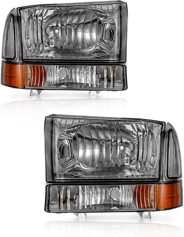 مجموعة المصابيح الأمامية ملائمة لعام 1999 2000 2001 2002 2003 2004 Ford F250 F350 F450 F550 Super Duty/2000-2004 Ford مع Corner Pumper String Housing Housing Replacementh in Kuwait