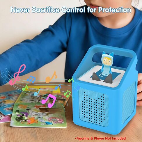 Silicone Case for Toniebox 1 Audio Player, Shockproof & Scratch-Resistant Portable Protective Cover Sleeve for Tonies Toniebox 1 Accessories with Carry Handle (Blue) in Saudi Arabia