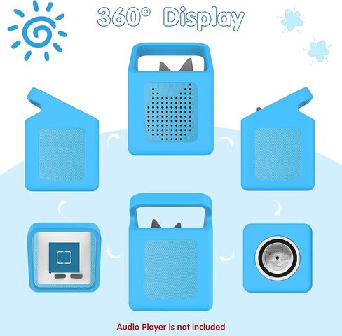 Silicone Case for Toniebox 1 Audio Player, Shockproof & Scratch-Resistant Portable Protective Cover Sleeve for Tonies Toniebox 1 Accessories with Carry Handle (Blue) in Saudi Arabia