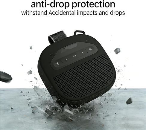 Silicone Case Cover For Bose New SoundLink Micro Portable Bluetooth Speaker (2nd Gen), High-Quality Shockproof Cover with Carabiner, Anti-Slip Dustproof Protective Sleeve (Black) in Kuwait