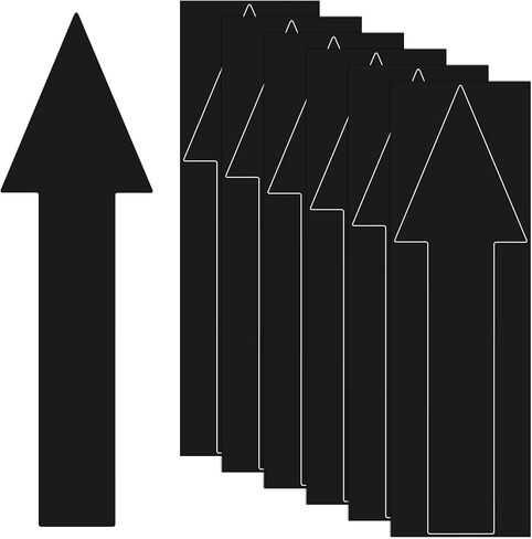 6-Pack 12x4 Inch Arrow Stickers | Waterproof PVC, Self-Adhesive, Removable Floor Directional Sign Decal | for Road Instructions, Wall Event Signage, White in Saudi Arabia