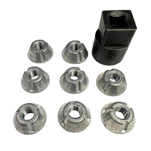 Installation Tool (#30-Socket Tool) and 8pcs 3/8-16 Tri-Groove Tamper Proof Security Nuts, Zamak5 in Saudi Arabia