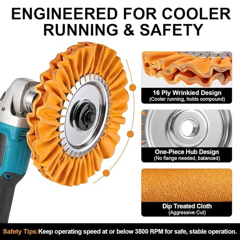 ترقية عجلة تلميع مجرى الهواء مقاس 8 بوصات، طقم تلميع ألومنيوم مكون من 11 قطعة، تركيب بدون شفة، طقم تلميع عجلة معدنية من الألومنيوم بفتحة أربور 5/8 بوصة مع امتداد لطلاء مرآة طاحونة الزوايا in Kuwait