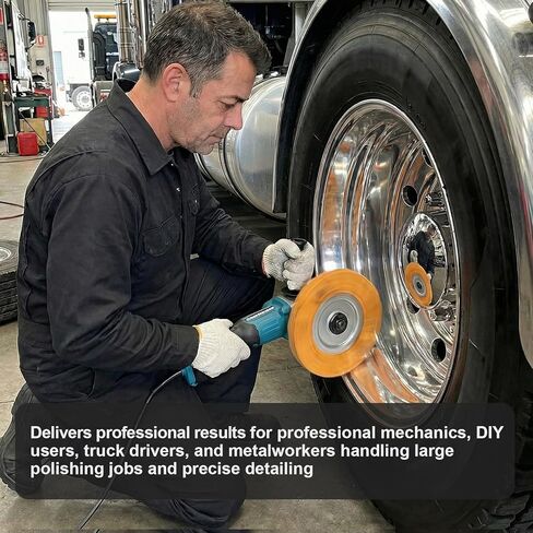 ترقية عجلة تلميع مجرى الهواء مقاس 8 بوصات، طقم تلميع ألومنيوم مكون من 11 قطعة، تركيب بدون شفة، طقم تلميع عجلة معدنية من الألومنيوم بفتحة أربور 5/8 بوصة مع امتداد لطلاء مرآة طاحونة الزوايا in Kuwait