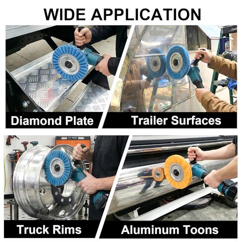 ترقية عجلة تلميع مجرى الهواء مقاس 8 بوصات، طقم تلميع ألومنيوم مكون من 11 قطعة، تركيب بدون شفة، طقم تلميع عجلة معدنية من الألومنيوم بفتحة أربور 5/8 بوصة مع امتداد لطلاء مرآة طاحونة الزوايا in Kuwait