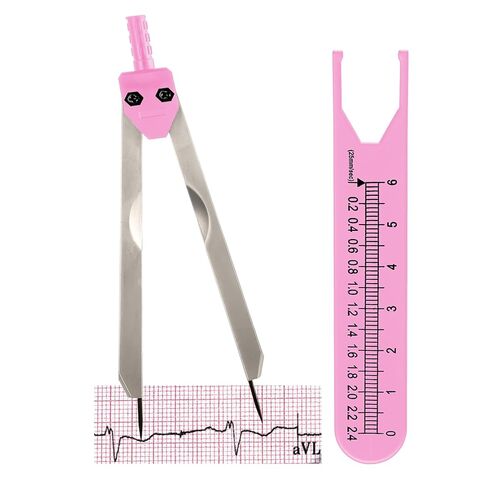 أداة قياس فرجار تخطيط القلب من Thinp EKG مع مقسم الفرجار الوردي للممرضة أو الطبيب لقياس مخططات القلب الكهربائية in Saudi Arabia