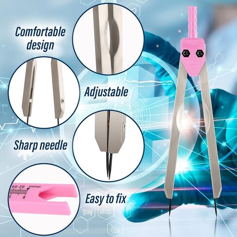 أداة قياس فرجار تخطيط القلب من Thinp EKG مع مقسم الفرجار الوردي للممرضة أو الطبيب لقياس مخططات القلب الكهربائية in Saudi Arabia