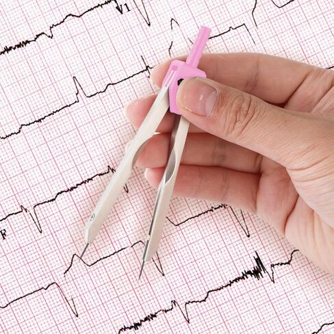 أداة قياس فرجار تخطيط القلب من Thinp EKG مع مقسم الفرجار الوردي للممرضة أو الطبيب لقياس مخططات القلب الكهربائية in Saudi Arabia