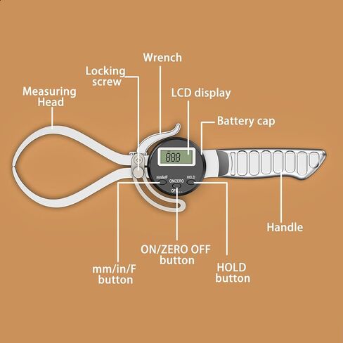 HDLNKAK مقياس الفرجار الخارجي الرقمي، صالح 0-6 "قراءات مترية/كسرية/عشرية، فكي سبيكة، فرجار دائري رقمي مع وظيفة التثبيت للأعمال الخشبية. in Kuwait