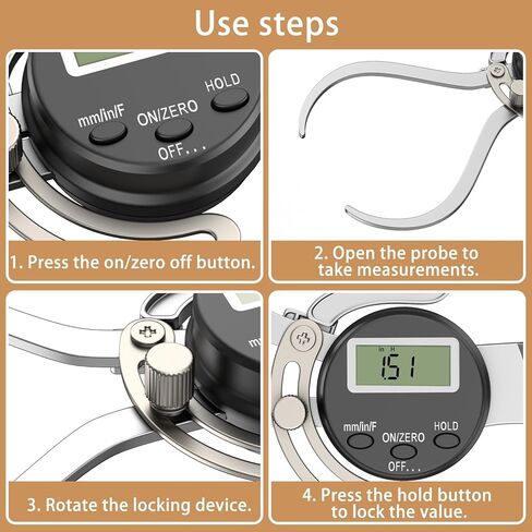 HDLNKAK مقياس الفرجار الخارجي الرقمي، صالح 0-6 "قراءات مترية/كسرية/عشرية، فكي سبيكة، فرجار دائري رقمي مع وظيفة التثبيت للأعمال الخشبية. in Kuwait