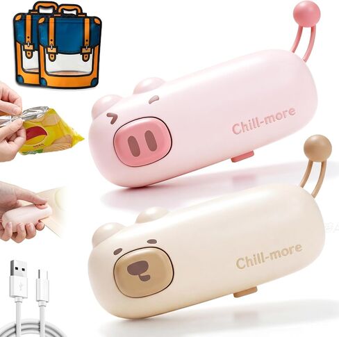 2 in 1 Rechargeable Mini Bag Sealer with Magnet, 2026 Small Heat Sealers for Chip Snack, Portable Sealing Machine for Kitchen in Saudi Arabia