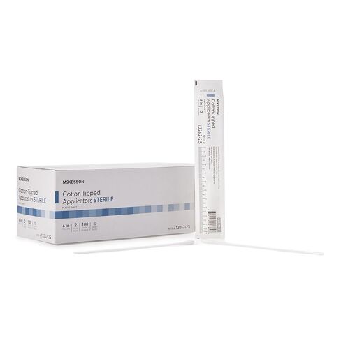McKesson Cotton Tipped Applicator, 6 in [2000 Count] Long Sterile Medical Swabs, Individually Wrapped, Plastic Shaft, 2 Per Pouch, 1000 Packs in Saudi Arabia
