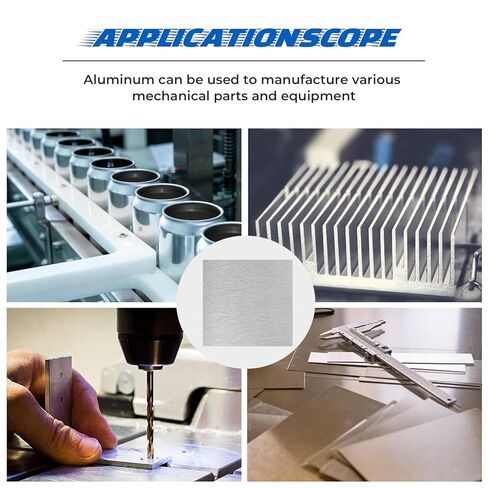 3 Pack 6061 T651 Aluminum Sheet 6" x 6", 18 Gauge (1mm) Metal Plate with Protective Film for DIY, Machining, Industrial Use in Kuwait