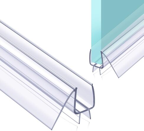POZIA Shower Door Bottom Seal Frameless Glass Shower Door Seal Strip Clear Vinyl Durable Stop Shower Leaks and Create a Water Barrier Ultra Clear (1PACK-1/2in) in Saudi Arabia