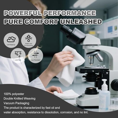 Cleanroom Wipers 6"x6"(150 Pcs, 100% Polyester, Class 100, 140GSM) Double Knit 100% Lint Free Cloths with Ultra-fine Filaments, Laser Sealed Edge Ultra-Soft Wipers in Kuwait