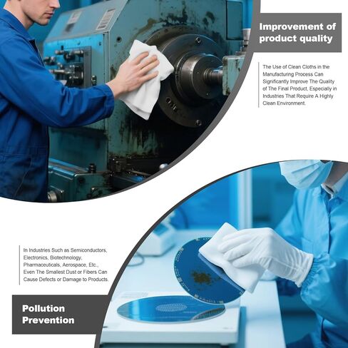 Cleanroom Wipers 6"x6"(150 Pcs, 100% Polyester, Class 100, 140GSM) Double Knit 100% Lint Free Cloths with Ultra-fine Filaments, Laser Sealed Edge Ultra-Soft Wipers in Kuwait