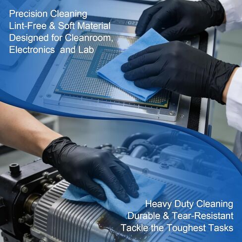 Cleanroom Wipes Heavy Duty Cloths, Lint-Free and Extra Absorbent Towels Jumbo Roll, Blue (15"x 5", 500 PCS) in Kuwait