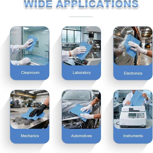 Cleanroom Wipes Heavy Duty Cloths, Lint-Free and Extra Absorbent Towels Jumbo Roll, Blue (15"x 5", 500 PCS) in Kuwait